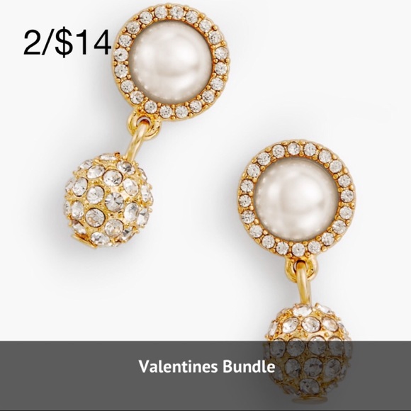 Talbots Jewelry - Talbots Womens Jewelry Earrings Gold Pearl Pave